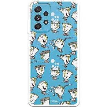 Funda Transparente de Silicona Flexible Oficial de Disney para Samsung Galaxy A52 5G - Chip Potts Siluetas La Bella y la Bestia