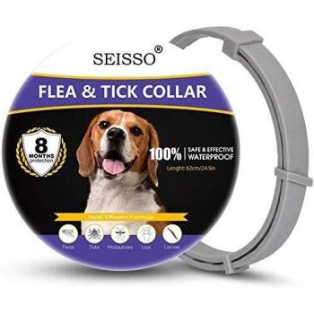 Seisso Collar Antiparasitos para Perro,Gato Pequeño Mediano Grandes contra Pulgas, Garrapatas y Mosquitos, 8 Meses