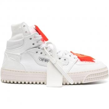 Off-White Women's 3.0 Off Court Leather and Canvas Sneakers with Zip Tie - Size 5 US (White)