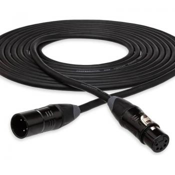 Hosa DMX-705 5' XLR5M to XLR5F Cable, Black
