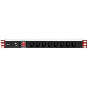Multipresa Rack 19'' 1U 8 Salidas C13 con Interruptor y Cable de 2m