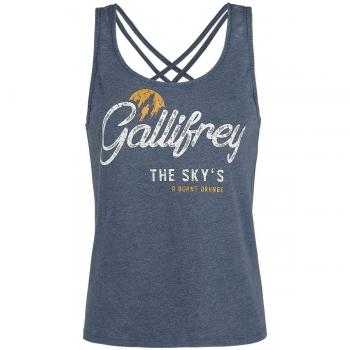 Doctor Who Gallifrey Top Mujer Azul jaspe L