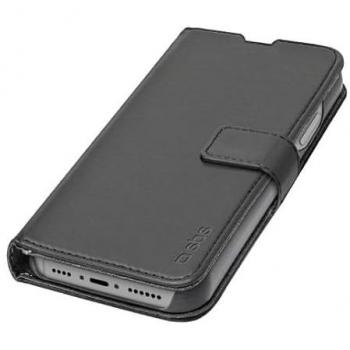 Funda Cartera Soporte SBS para iPhone 15 Plus y iPhone 14 Plus, Negro