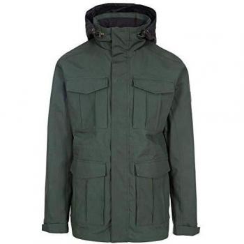 Trespass RAINTHAN Chaqueta Impermeable con Capucha Oculta, Hombre, Verde Oliva, XS