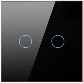 Interruptor Inteligente Táctil ZigBee Avatto LZTS02-EU-B2 2 Vías Sin Neutro Color Negro