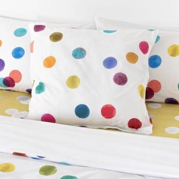 Juego de Fundas de Almohada Multicolor Confetti 50 x 75 cm (2 Piezas) 100% Algodón, Calidad 150