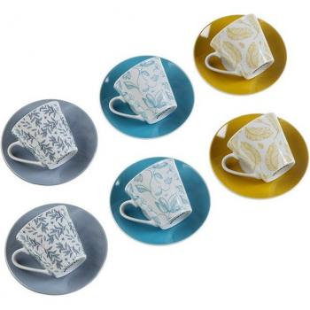 SET 6 TAZAS DE CAFE IZABELA | Porcelana de Alta Calidad