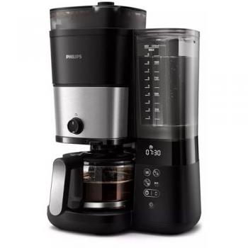 Cafetera Philips All-in-1 Brew HD7888/01 con Molinillo, Filtro Papel 1x4, Capacidad 1.25L y Potencia 1000W, Color Negro