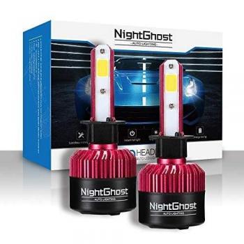 NightGhost 2X Bombillas 9000 Lúmenes Led para Faros H1 LED Coche Luz Blanca 6500K 12V Vehicles Lamparas Reemplazo para con Moto Diesel 24V 2 Años de Garantía