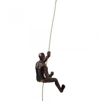 Objeto de pared KARE Alpinista Cuerda, poliresina, altura 51 cm, marrón, contemporáneo