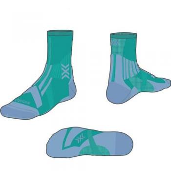 X-Socks Calcetines Trail Run Perform Crew Unisex adulto Lake Green/Sunset Blue 39-41