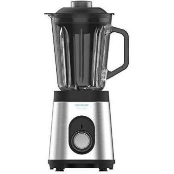 Cecotec 4156 Batidora Vaso Power Black Titanium 1000 Inox, 1000 W, Cuerpo de Acero Inoxidable, Cuchilla de 6 Hojas con Recubrimiento de Titanio Negro, Jarra de Vidrio 1.5 L, 5 Velocidades
