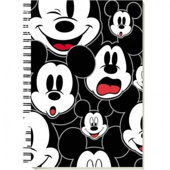 Disney Classic Mickey Mouse Visages Bloc de Notas Negro
