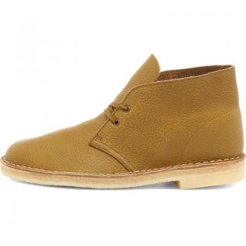 Clarks Originals Dark Olive Leather Desert Boots for Men