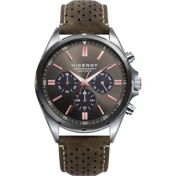 Reloj Viceroy Hombre Magnum de Acero Bicolor IP Gris con Correa de Piel
