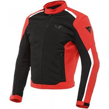 Chaqueta Dainese Hydraflux 2 Air D-Dry para Hombre - Impermeable y Transpirable, Chaqueta textil de la motocicleta - Negro Rojo (44)
