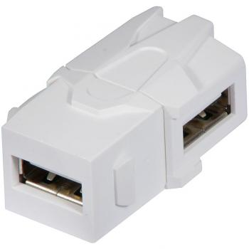 Adaptador USB 2.0 A/A Keystone 90° Blanco