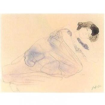 Vêtue Femme, le allongée sur Flanc cuadro decorativo de Auguste, 93 cm x 113 cm