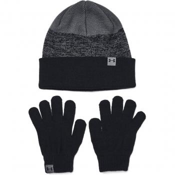 Under Armour Unisex Black Beanie and Glove Set
