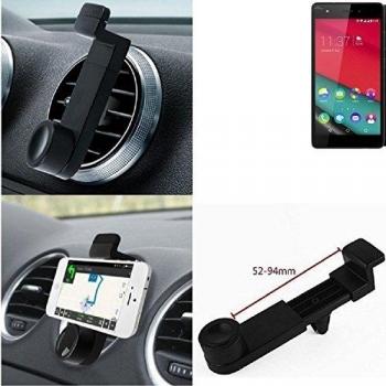 Titular Smartphone para el coche para Wiko Pulp Fab. Parrilla del coche montaje del sostenedor del coche para el teléfono inteligente. De aplicación universal. Negro. Fácil de instalar, sujeción segura. Utilizar el teléfono como un dispositivo de nav