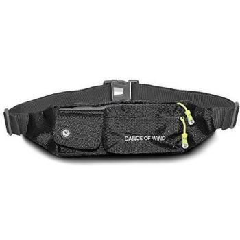 Riñonera Deportiva Mochila Bolsa Cintura Bolso Rinoneras Cinturón Deportivo Cinuturón para Al Aire Libre Correr Viaje Ciclismo Hípica Acampada Nailon rubber Negro - by LC Prime®