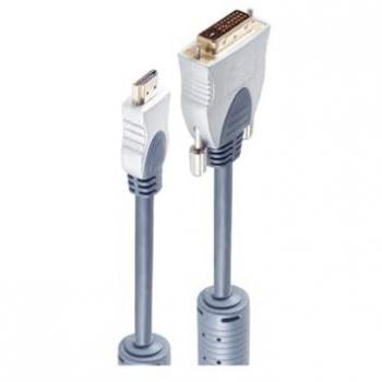 Cable HDMI/DVI-D Profesional Shiverpeaks 1 m con Conectores Doblados y Contactos Baquelita Dorada