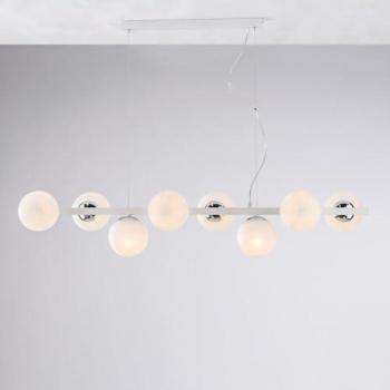 Lámpara de Techo Moderna Adrian 8 Luces Blanco Cromo E14