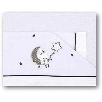 Pirulos Luna Juego de Sábanas 100% Algodón para Maxi Cuna de 80x140 cm para Invierno y Verano, Color Gris