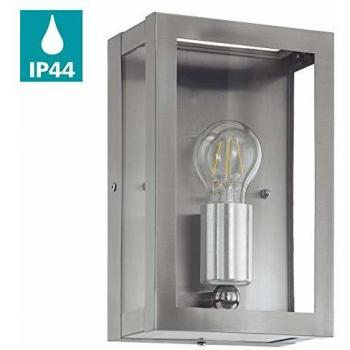 Aplique de pared exterior Eglo Alamonte 1 luz acero inoxidable IP44 E27