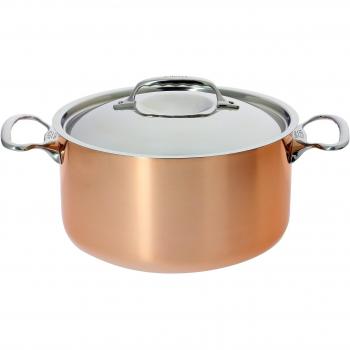 De Buyer 6442.24 InoCuivre - Cacerola de cobre y acero inoxidable con tapa