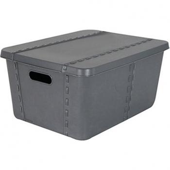 Caja de almacenaje Life Story con tapa medium 25L Gris Anthracite SP Berner