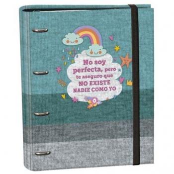 Carpeta A4 Senfort Be Positive con 4 Anillas de 35mm y Recambio de 120 Hojas Modelos Surtidos