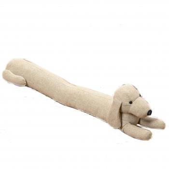 Burletes para puertas. Frenar corrientes de Aire con forma de Perro Salchicha. Color Beige . 90cm