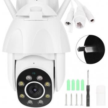 Cámara Domo 1080P Inalámbrica Impermeable para Exteriores con WiFi, 8 Luces y Sistema de Vigilancia, Protección del Hogar 110-240V
