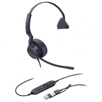 Auriculares Yealink UH44 Mono USB-C/A Alámbricos para Oficina con Micrófono y Cancelación de Ruido