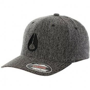 Gorra Flexfit Visera Redondeada Nixon Deep Down Negro Woven