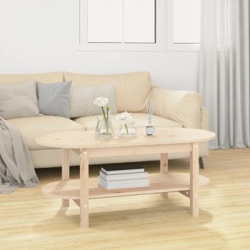 Mesa de centro vidaXL de madera maciza de pino, dimensiones 110x55x45 cm, colores Natural, Blanco y Gris, apta para salón o comedor