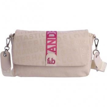 Colors Bolso tipo bandolera beige con cremallera