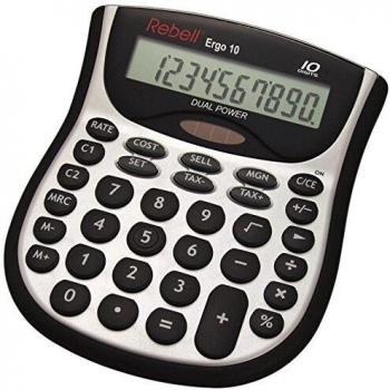 Rebell Ergo 10 - Calculadora de escritorio 10 dígitos, negro
