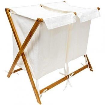 Relaxdays 10018471 - Cesto doble para colada, 64,5 x 57 x 43,5 cm