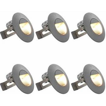 Lámparas LED de pared exteriores 6 uds. 5 W plateadas redondas