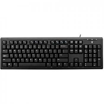 Videoseven - V7 Teclado USB con Cable y Adaptador ps2 - us