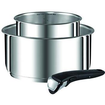Set de 3 Cazos Tefal Ingenio Preferencia Acero Inoxidable Plateado