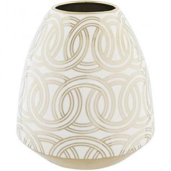 Jarrón DKD Home Decor Porcelana Dorado Turquesa Blanco Oriental Cromado 16 x 16 x 18 cm