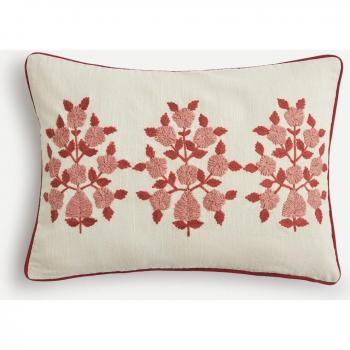 Cojín decorativo rectangular bordado Lily
