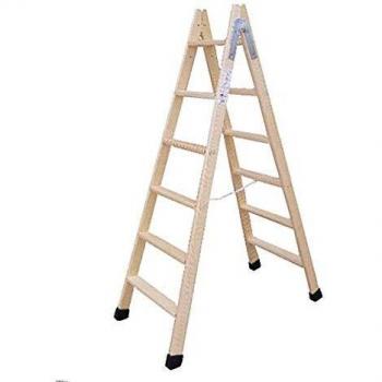 ESCALERA MADERA DOBLE 11 PELDAÑOS CON TACO D11T