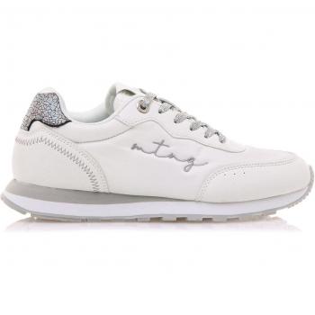 Zapatillas deportivas MTNG 60494 para mujer, tipo running, planas, color blanco, con cierre de cordones