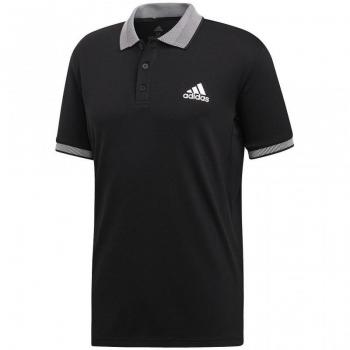 Polo Adidas Club Solid DX1806 Negro, de manga corta, diseño clásico, tejido transpirable, ajuste regular