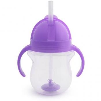 Munchkin Click Lock™ Tip & Sip Cup with Straw, Purple, 6 months+, 207 ml