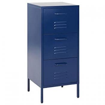 Armario de metal azul marino 3 cajones almacenaje oficina en casa Wostok 43 x 40 cm